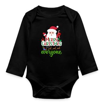Noël, noël, noël, noël, noël, noël, noël - Body Bébé bio manches longues - noir - Devant