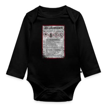 40 Geburtstag 1981 Mann Geschenk Lustige Sprüche - Baby Bio-Langarm-Body - Schwarz - Vorne