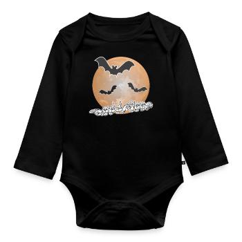 Halloween Mond - DGS Streetwear - Baby Bio-Langarm-Body - Schwarz - Vorne