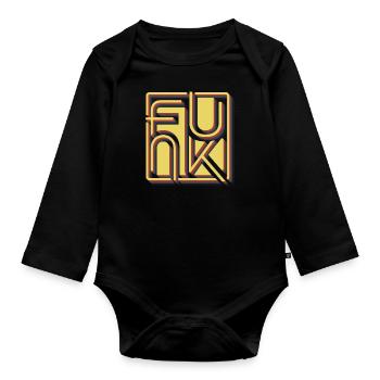 Funk Retro - Organic Longsleeve Baby Bodysuit - black - Front