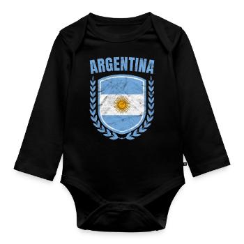 Argentine - Body Bébé bio manches longues - noir - Devant