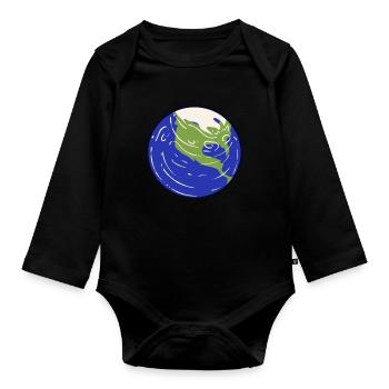 Solar System Planet Earth - Organic Longsleeve Baby Bodysuit - black - Front