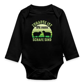Zuhause ist wo meine schafe sind landwirtin schaf - Baby Bio-Langarm-Body - Schwarz - Vorne