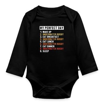 Underwater Rugby Perfect Day Wassersport - Baby Bio-Langarm-Body - Schwarz - Vorne