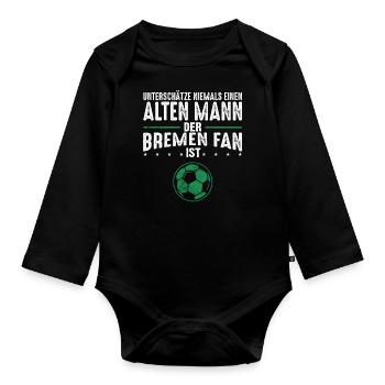 Bremen Fan Fußballfan Fanclub Männer Geschenk - Baby Bio-Langarm-Body - Schwarz - Vorne