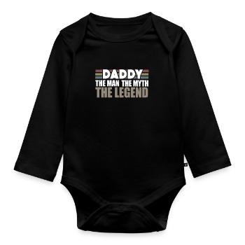 Papa Mann Mythos Legende - Baby Bio-Langarm-Body - Schwarz - Vorne