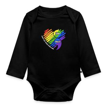 Santé mentale Cadeau en santé mentale - Body Bébé bio manches longues - noir - Devant