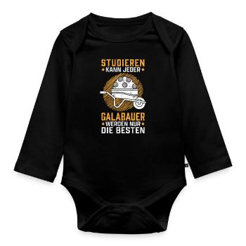Galabauer studieren Landschaftsgärtner Galabau - Baby Bio-Langarm-Body - Schwarz - Vorne