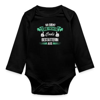 Bestatter Bestatterin Bestatten Beruf Spruch - Baby Bio-Langarm-Body - Schwarz - Vorne
