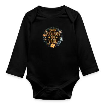 Santé mentale Cadeau en santé mentale - Body Bébé bio manches longues - noir - Devant