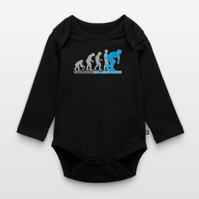 evolution rollerblading, inline skates, skating Organic Longsleeve Baby Bodysuit