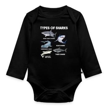 Types de requins - Body Bébé bio manches longues - noir - Devant