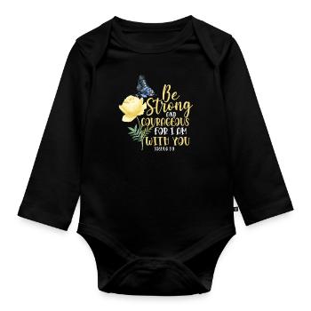 Christian Bible Verse Quote - Baby Bio-Langarm-Body - Schwarz - Vorne
