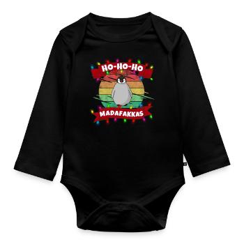 Weihnachten Hoho - Baby Bio-Langarm-Body - Schwarz - Vorne