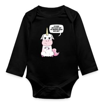 Ich Rege Mich Nicht Auf Die Anderen Regen Mich Auf - Baby Bio-Langarm-Body - Schwarz - Vorne