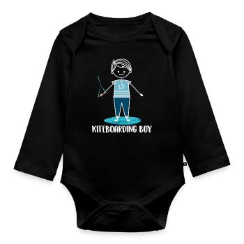 Kitesurfing Kiteboarding Kite Kite Kiten - Organic Longsleeve Baby Bodysuit - black - Front