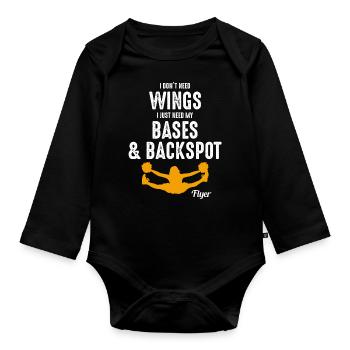 Cheerleader Cheerleading Girl Cheering Lustig - Baby Bio-Langarm-Body - Schwarz - Vorne