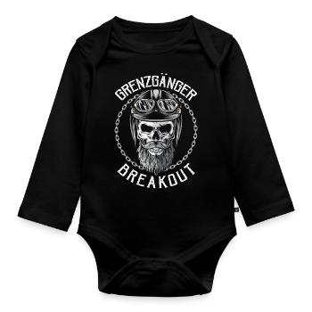 Grenz Gänger Breakout Motorradfahrer Motorrad - Baby Bio-Langarm-Body - Schwarz - Vorne