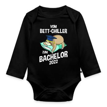From bed chiller to Bachelor 2022 sloth - Organic Longsleeve Baby Bodysuit - black - Front
