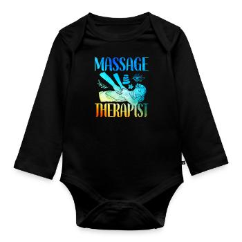 Massothérapeute agréé Thérapie - Body Bébé bio manches longues - noir - Devant