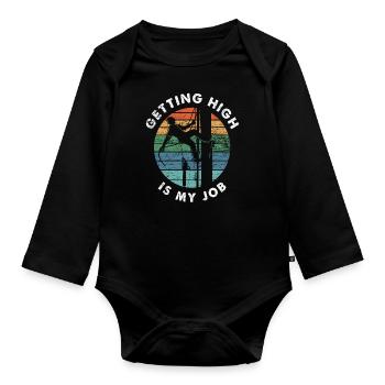 Retro Baumpfleger Aborist - Baby Bio-Langarm-Body - Schwarz - Vorne