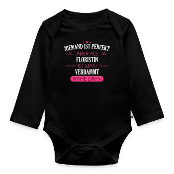 Floristin Floristik Florist Blumen Beruf Spruch - Baby Bio-Langarm-Body - Schwarz - Vorne
