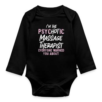 Massothérapeute agréé Thérapie - Body Bébé bio manches longues - noir - Devant