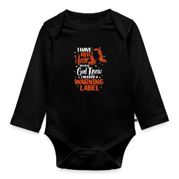 Rothaarig Rote Haare Rothaarige Rothaar Geschenk - Baby Bio-Langarm-Body - Schwarz - Vorne