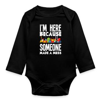 Caretaker Cleaning Cleaning Lady Putzmann - Organic Longsleeve Baby Bodysuit - black - Front