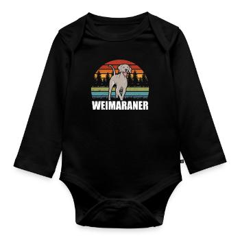 Weimaraner Dogs Dog Propriétaire Cadeau - Body Bébé bio manches longues - noir - Devant