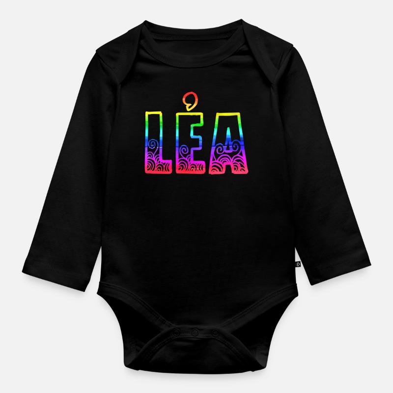léa rs arc-en-ciel - Body Bébé bio manches longues - noir