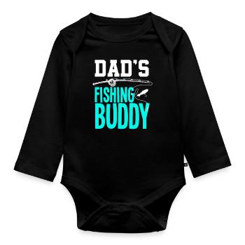 Drôle de pêcheur Pêcheur Fils Père Pêcheur Cadeau - Body Bébé bio manches longues - noir - Devant