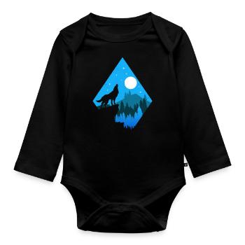 Idée cadeau Wolves Wolf - Body Bébé bio manches longues - noir - Devant