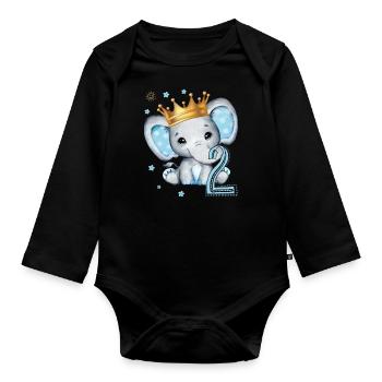 Kinder Geburtstagsgeschenk 2 Jahre Junge - Baby Bio-Langarm-Body - Schwarz - Vorne
