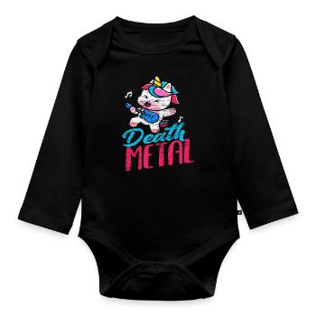 Unicorn Metal Musique Death Metal - Body Bébé bio manches longues - noir - Devant