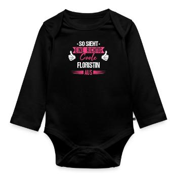 Floristin Floristik Florist Blumen Beruf Spruch - Baby Bio-Langarm-Body - Schwarz - Vorne