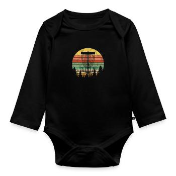 Disc Golf - Baby Bio-Langarm-Body - Schwarz - Vorne