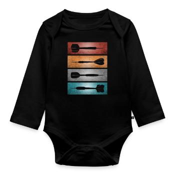 Fléchettes et fléchettes - Body Bébé bio manches longues - noir - Devant