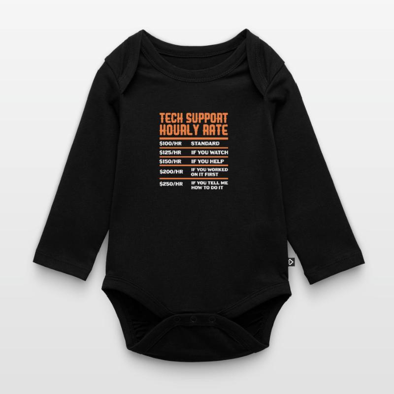Technical Support Computer It Admin Gift Organic Longsleeve Baby Bodysuit