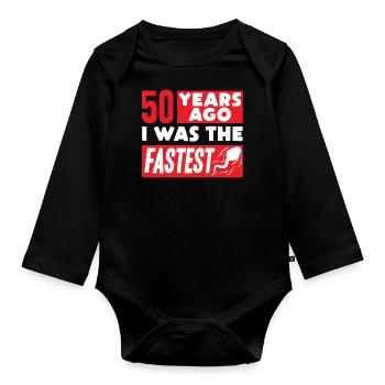 50th birthday, 50 years 50 years - Organic Longsleeve Baby Bodysuit - black - Front