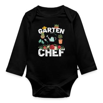 Gärtner - Garten Chef lustige Geschenkidee - Baby Bio-Langarm-Body - Schwarz - Vorne