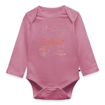 Physics and Math Formulas EMC2 - Organic Longsleeve Baby Bodysuit - mauve - Front