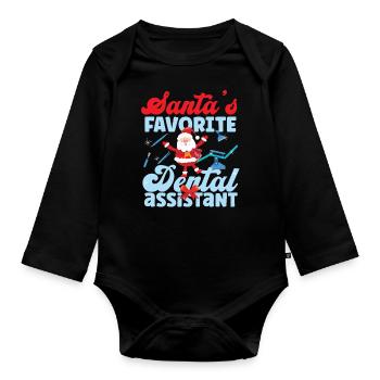 Dental Assistant Christmas Santa - Baby Bio-Langarm-Body - Schwarz - Vorne
