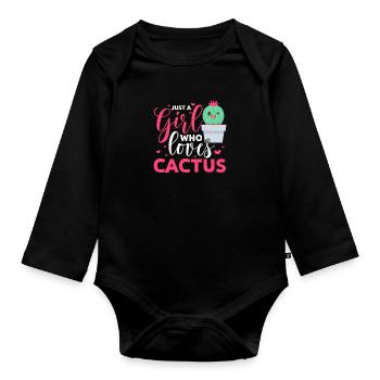 Cactus Fille Cactus Fille Fille Cadeau - Body Bébé bio manches longues - noir - Devant
