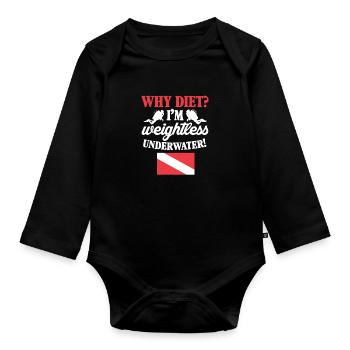 Plongeurs Plongée Mer Vacances Plongée Cadeau - Body Bébé bio manches longues - noir - Devant