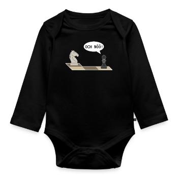 Och Nöö Lustiges Schach Spieler Schach - Baby Bio-Langarm-Body - Schwarz - Vorne