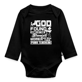 Strongest Women Piano Teachers - Organic Longsleeve Baby Bodysuit - black - Front