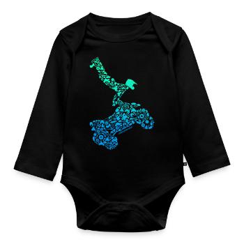 Quad - Body Bébé bio manches longues - noir - Devant