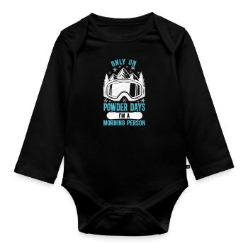 Snowboarding Snowboard Vintage Ski - Body Bébé bio manches longues - noir - Devant