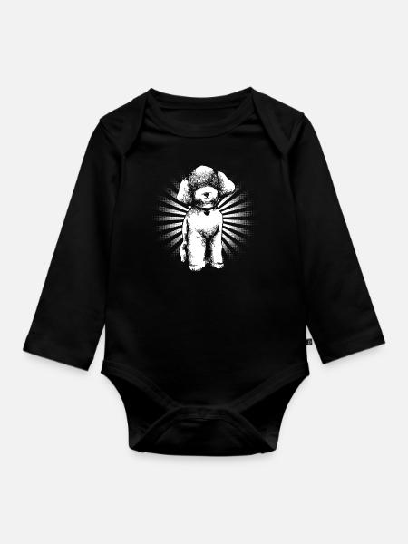 Pudel - Baby Bio-Langarm-Body - Schwarz